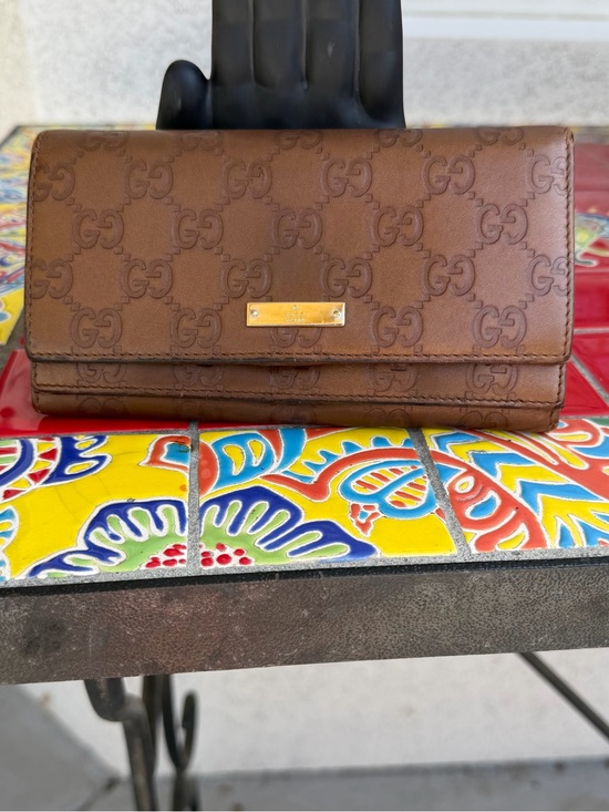 Gucci Handbags - Gucci Brown Monogram Continental Wallet